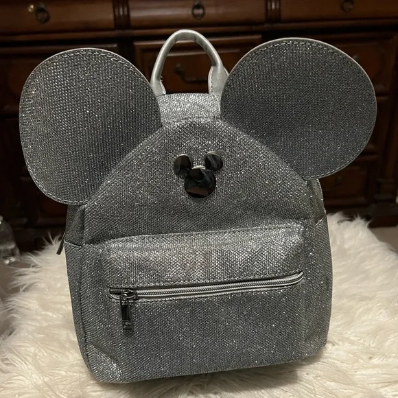 Disney | Bags | Nwt Sparkling Silver Mickey Mouse Backpack  display picture 2